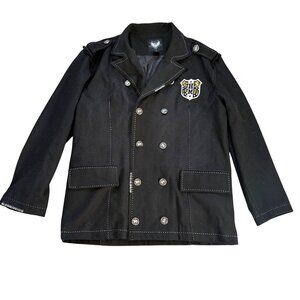 Hama Men's Trench Coat Jacket 2XL Wool Blend Double Breasted Military Vintage